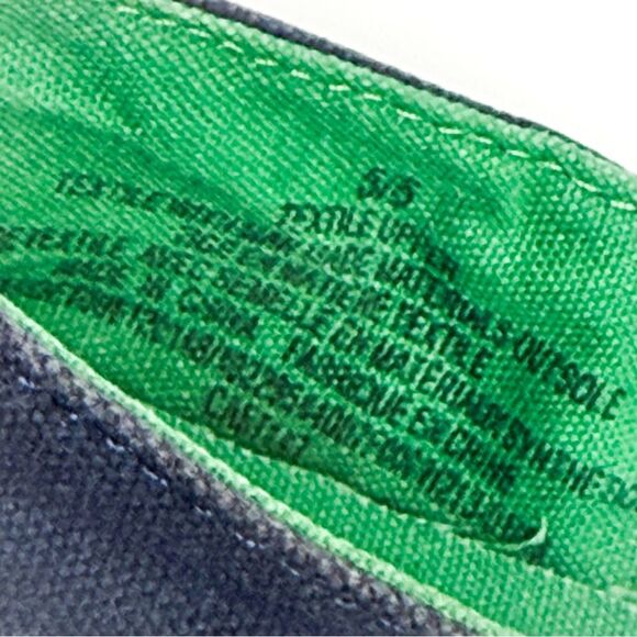 Merona Women's Navy Canvas Espadrille Flats with Green Lining Size 6.5 - Picture 6 of 7